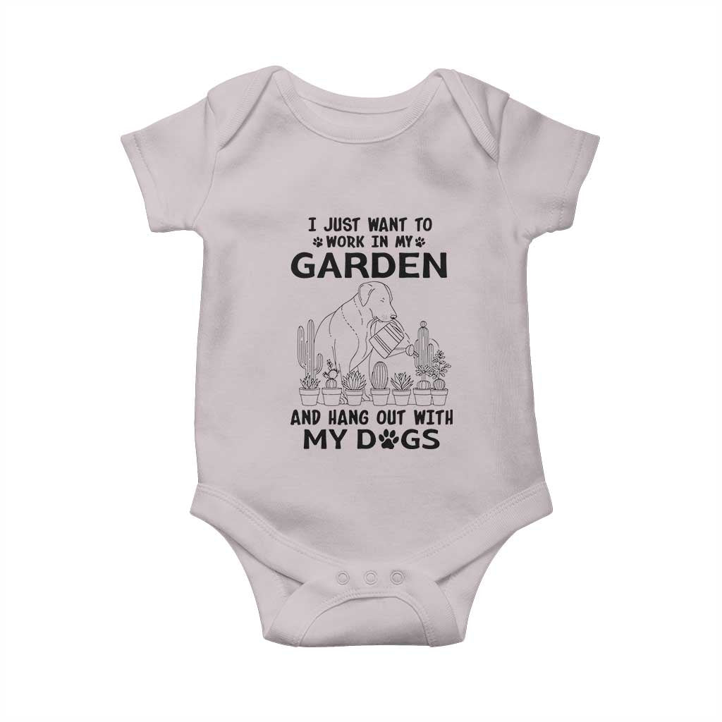 I Just Want To Garden And Hangout With My Dog Baby Onesie Gardener Gift - Wonder Print Shop