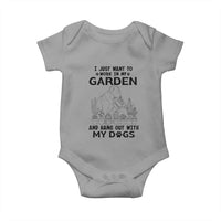I Just Want To Garden And Hangout With My Dog Baby Onesie Gardener Gift - Wonder Print Shop
