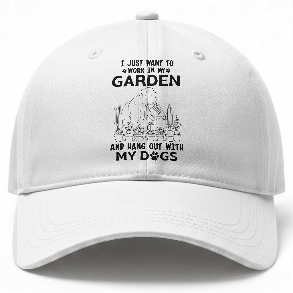 I Just Want To Garden And Hangout With My Dog Baseball Cap Gardener Gift