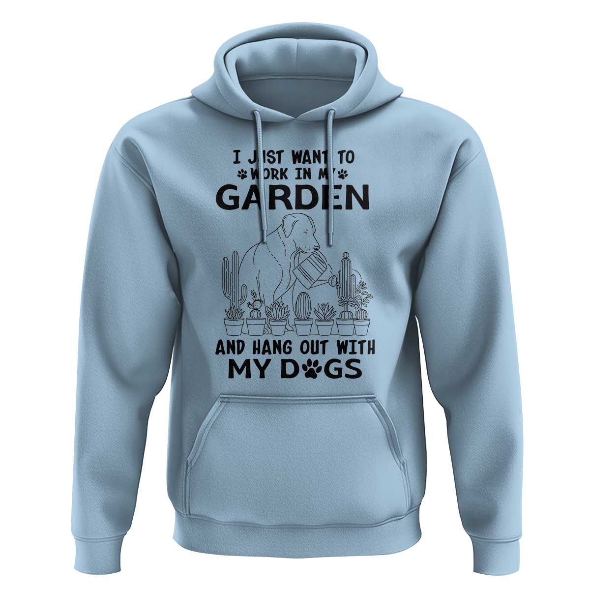I Just Want To Garden And Hangout With My Dog Hoodie Gardener Gift - Wonder Print Shop