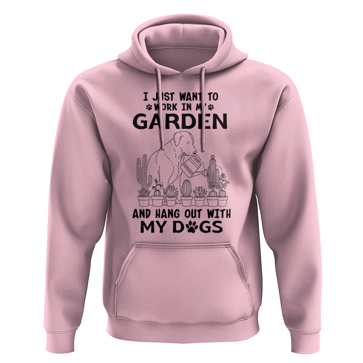 I Just Want To Garden And Hangout With My Dog Hoodie Gardener Gift - Wonder Print Shop