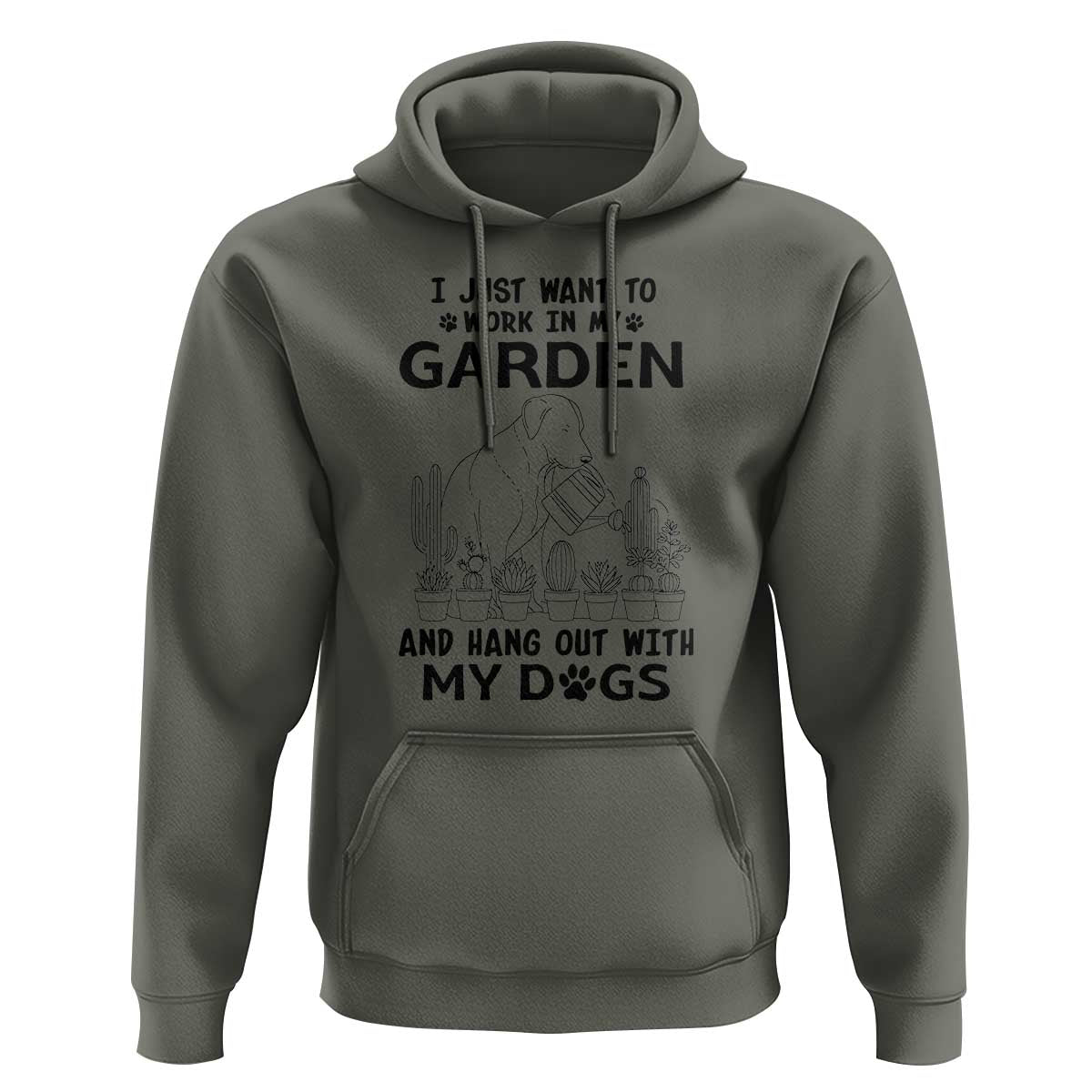 I Just Want To Garden And Hangout With My Dog Hoodie Gardener Gift - Wonder Print Shop