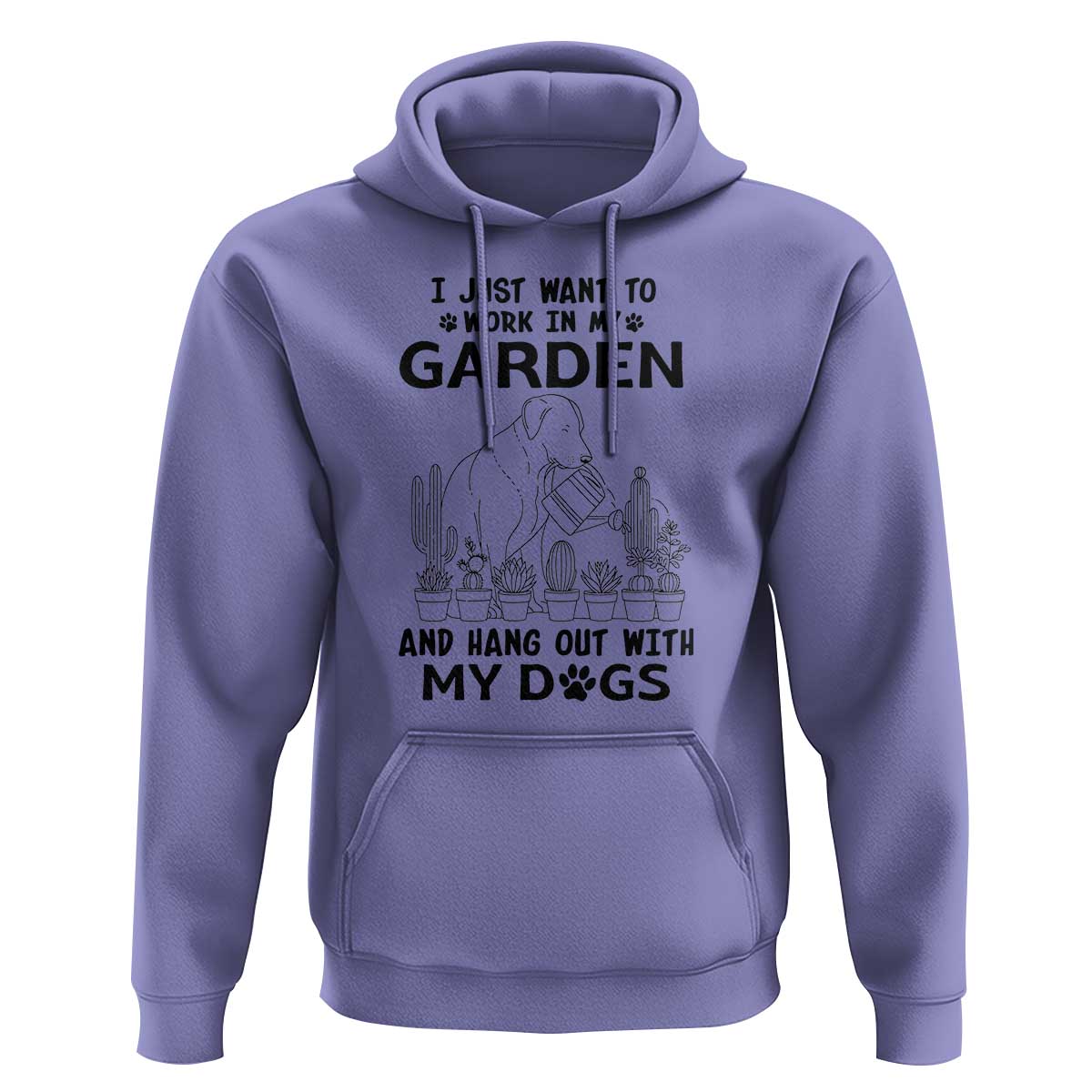 I Just Want To Garden And Hangout With My Dog Hoodie Gardener Gift - Wonder Print Shop