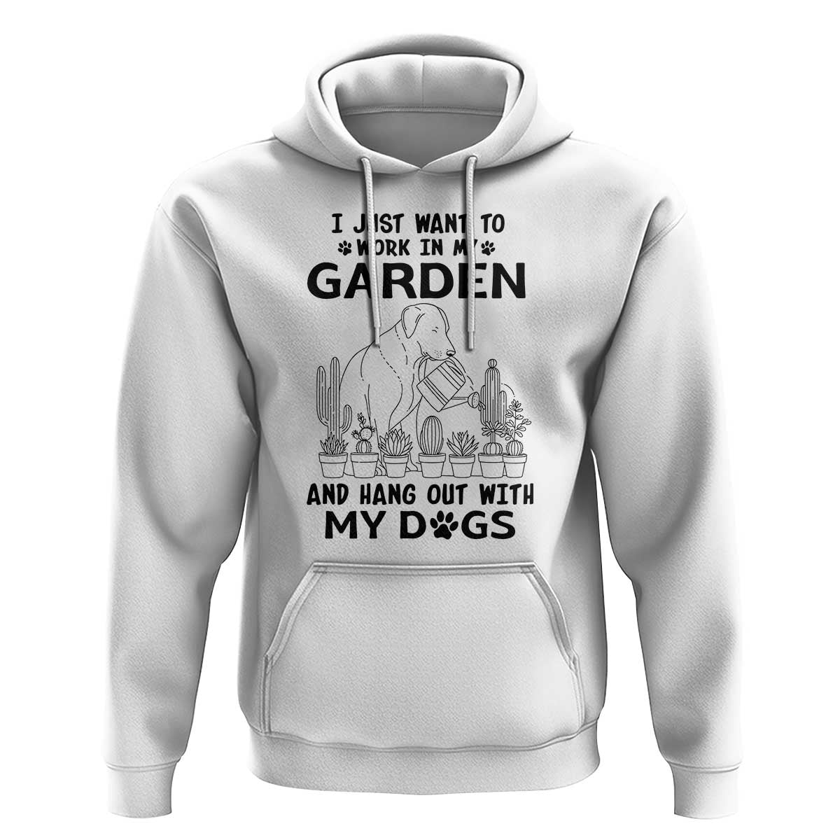 I Just Want To Garden And Hangout With My Dog Hoodie Gardener Gift - Wonder Print Shop