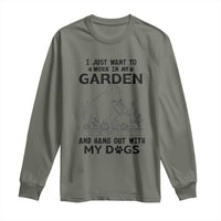 I Just Want To Garden And Hangout With My Dog Long Sleeve Shirt Gardener Gift - Wonder Print Shop