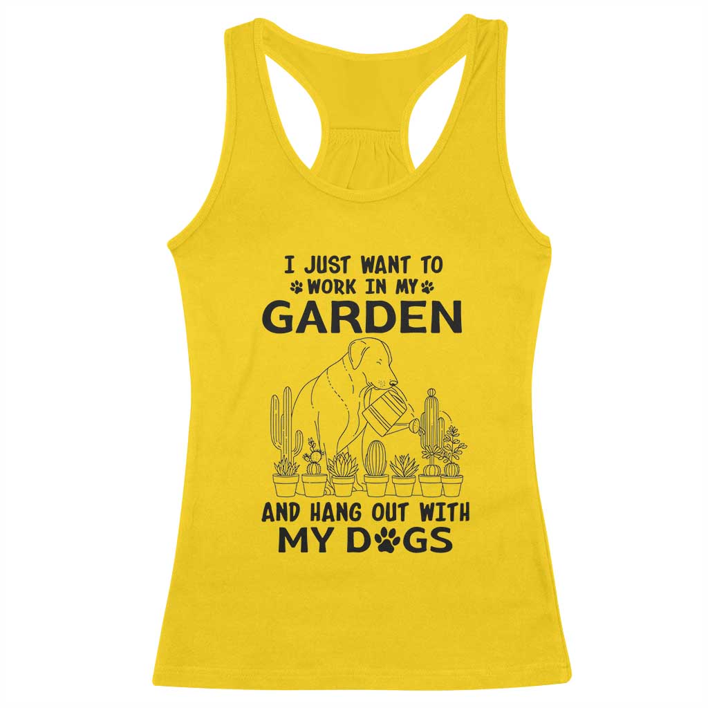 I Just Want To Garden And Hangout With My Dog Racerback Tank Top Gardener Gift - Wonder Print Shop