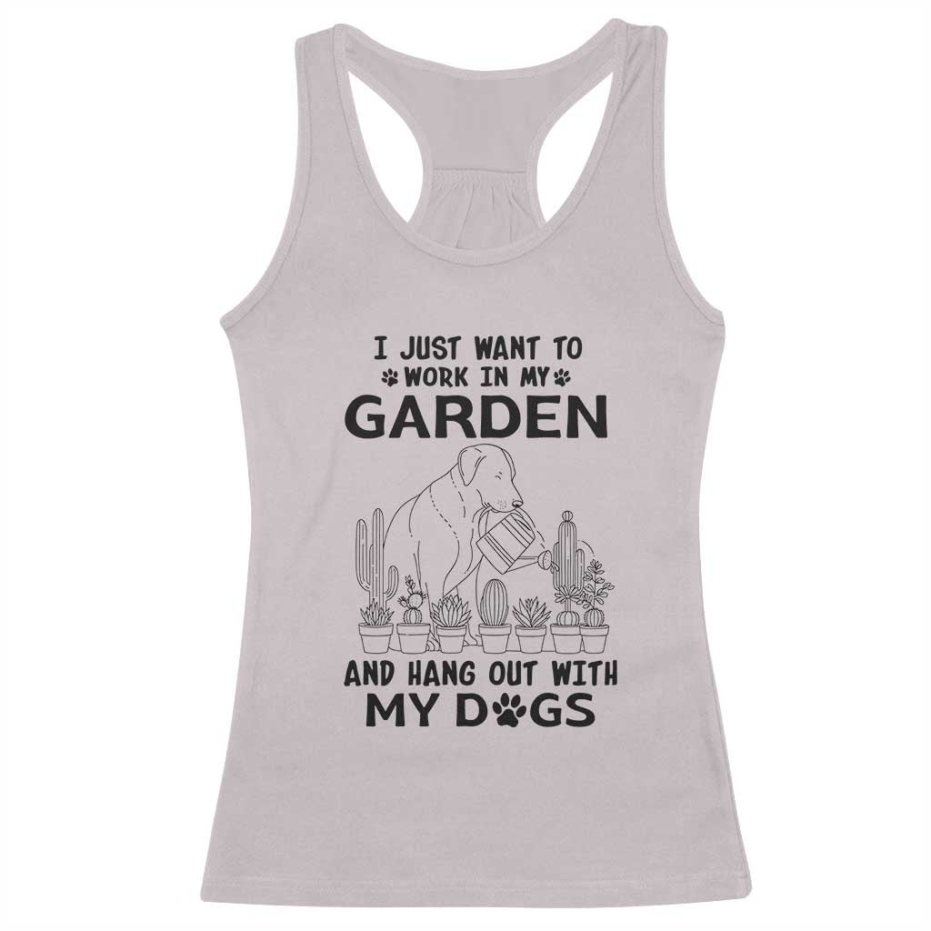 I Just Want To Garden And Hangout With My Dog Racerback Tank Top Gardener Gift - Wonder Print Shop