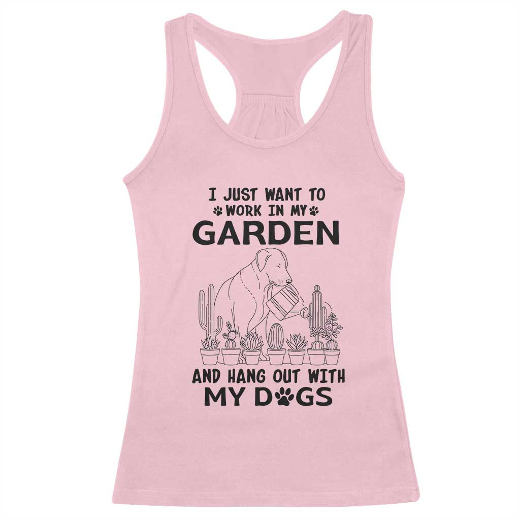 I Just Want To Garden And Hangout With My Dog Racerback Tank Top Gardener Gift - Wonder Print Shop