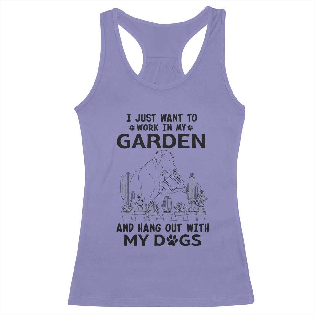 I Just Want To Garden And Hangout With My Dog Racerback Tank Top Gardener Gift - Wonder Print Shop