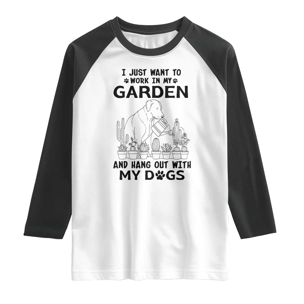 I Just Want To Garden And Hangout With My Dog Raglan Shirt Gardener Gift - Wonder Print Shop
