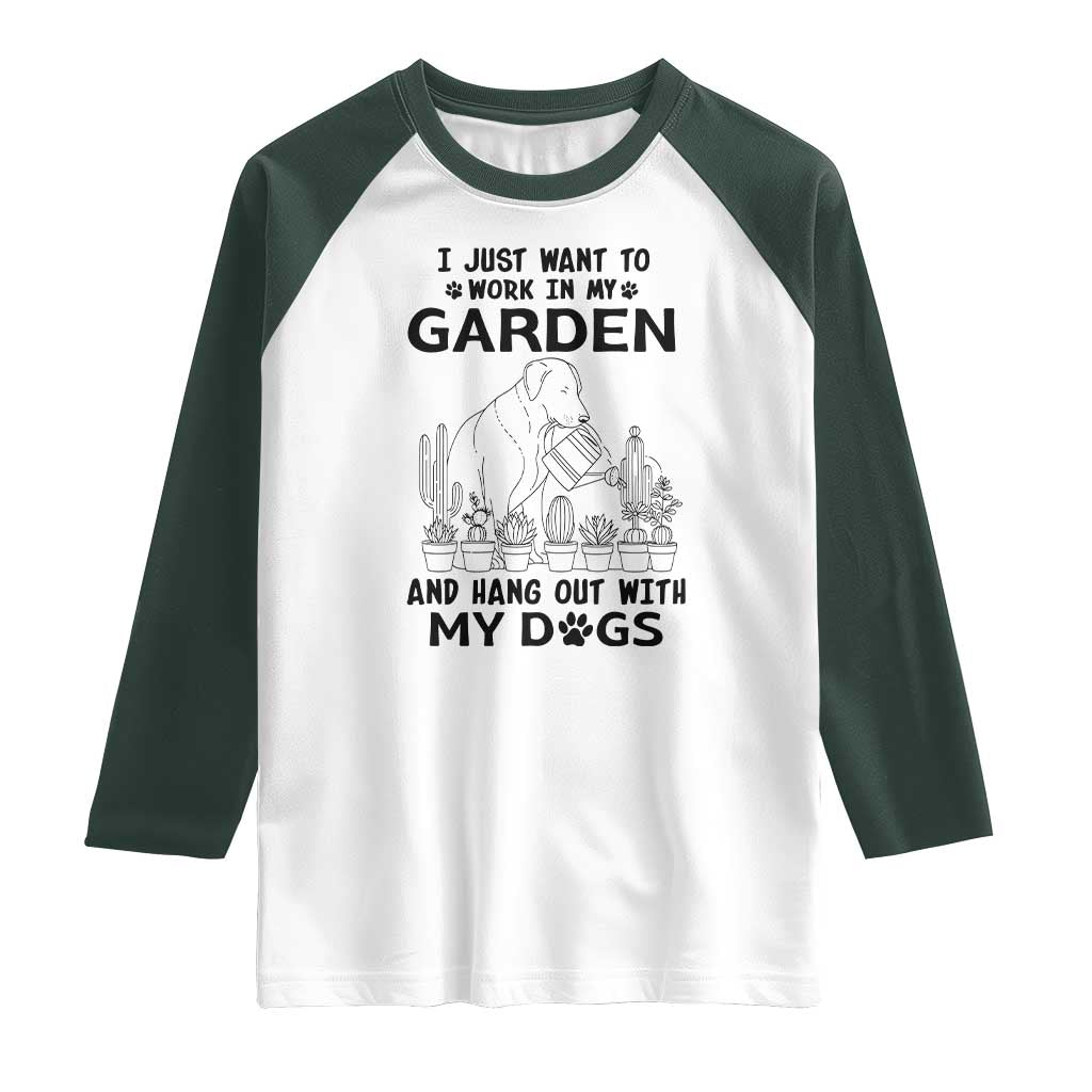 I Just Want To Garden And Hangout With My Dog Raglan Shirt Gardener Gift - Wonder Print Shop