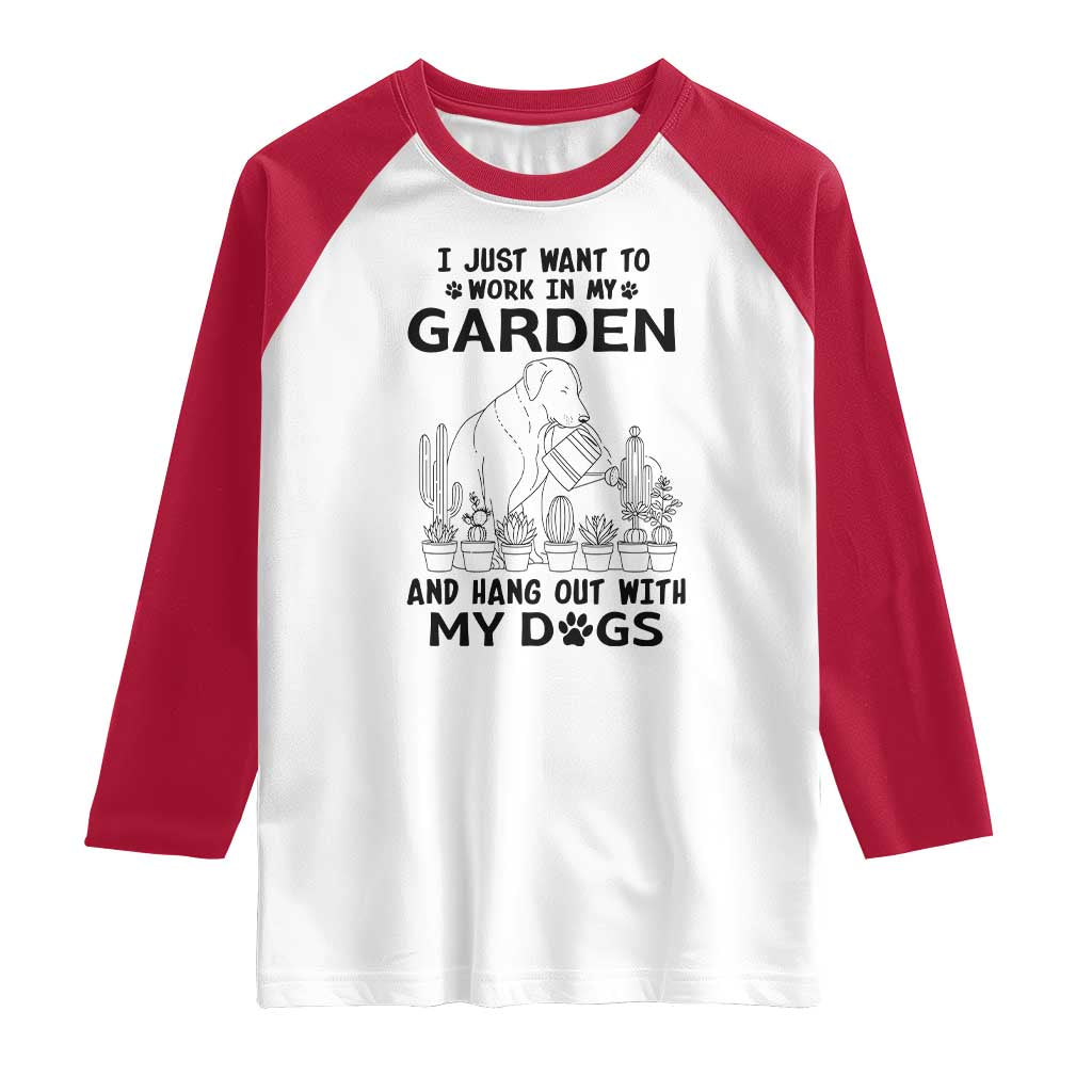 I Just Want To Garden And Hangout With My Dog Raglan Shirt Gardener Gift - Wonder Print Shop