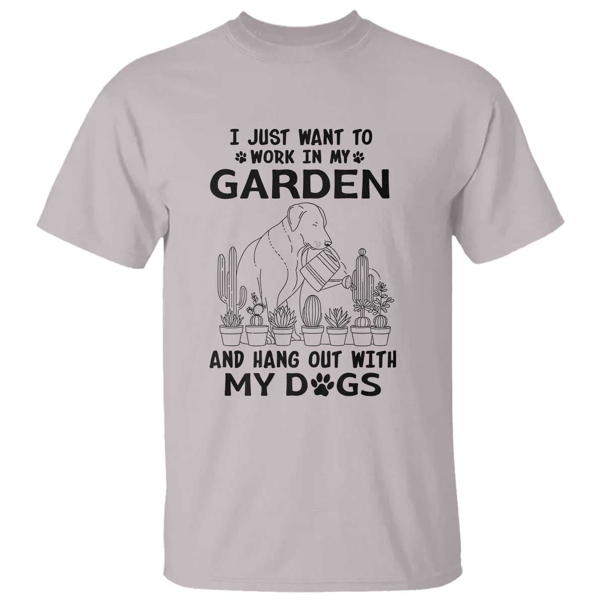 I Just Want To Garden And Hangout With My Dog T Shirt Gardener Gift - Wonder Print Shop