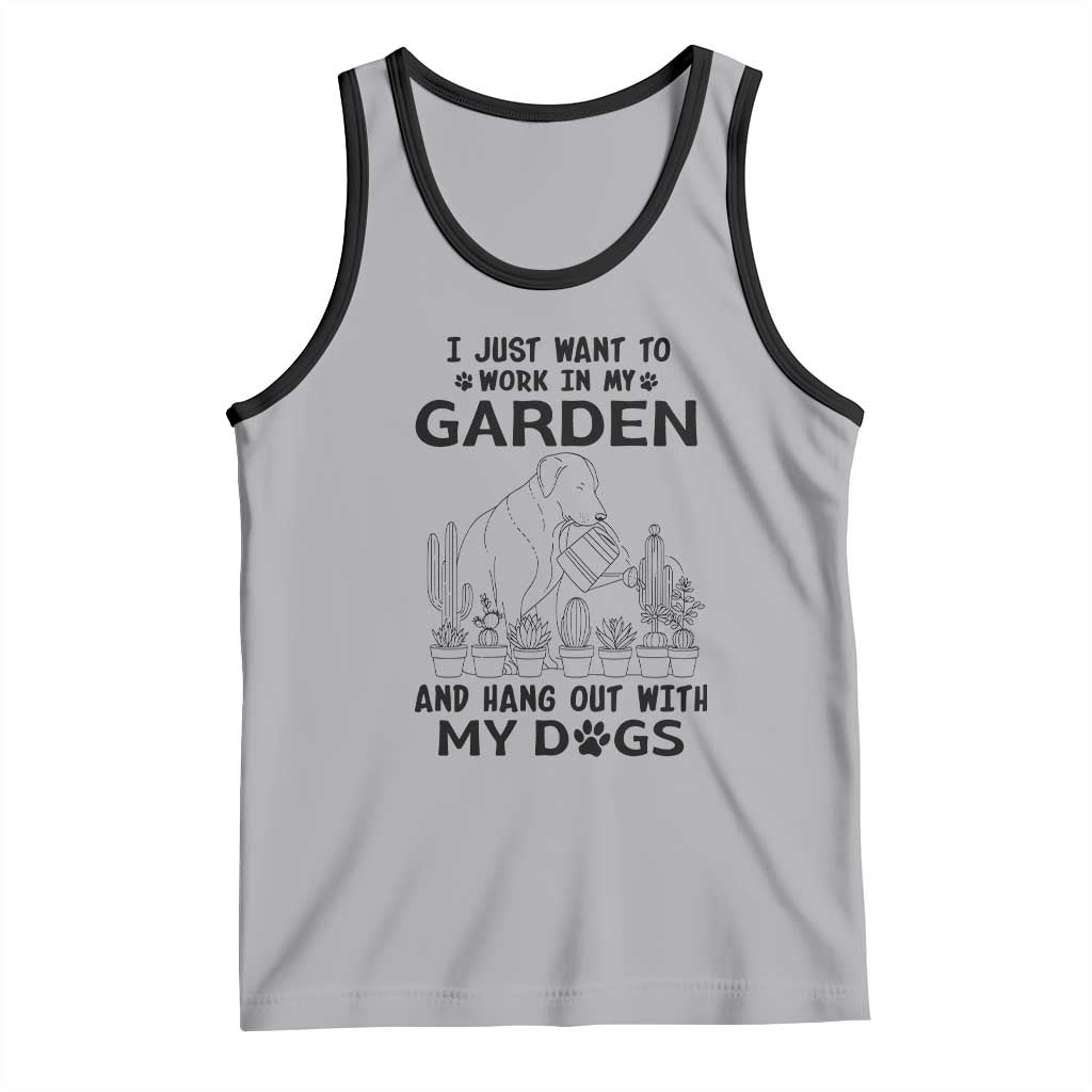 I Just Want To Garden And Hangout With My Dog Tank Top Gardener Gift - Wonder Print Shop