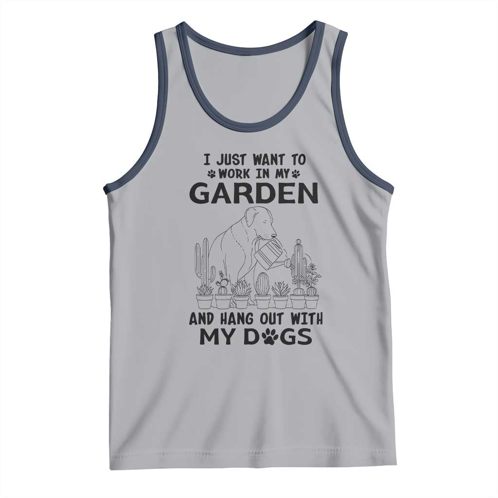 I Just Want To Garden And Hangout With My Dog Tank Top Gardener Gift - Wonder Print Shop