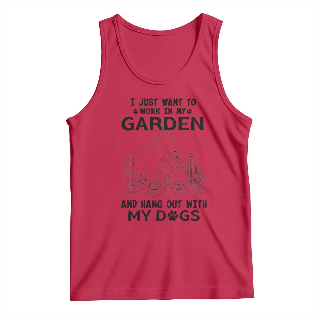 I Just Want To Garden And Hangout With My Dog Tank Top Gardener Gift - Wonder Print Shop