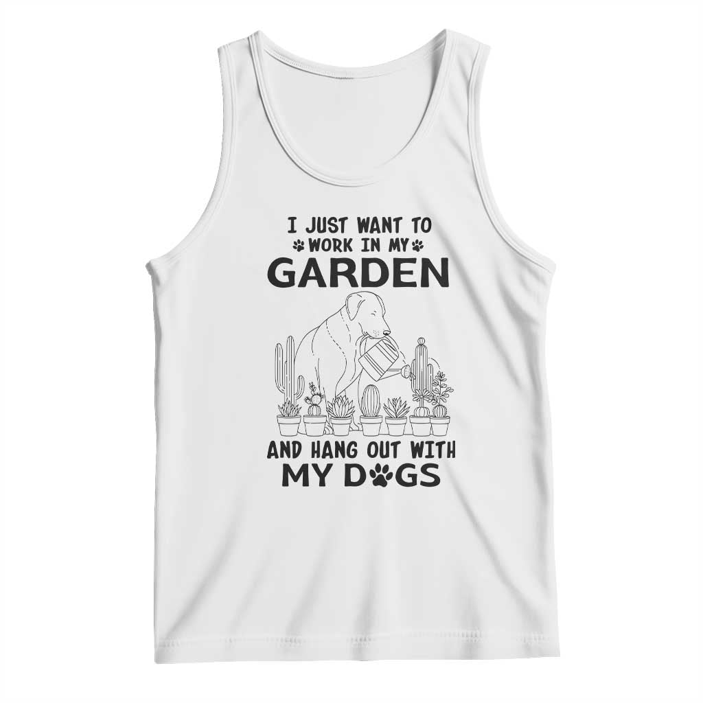 I Just Want To Garden And Hangout With My Dog Tank Top Gardener Gift - Wonder Print Shop