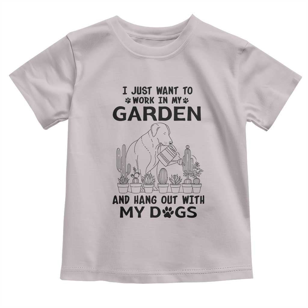 I Just Want To Garden And Hangout With My Dog Toddler T Shirt Gardener Gift - Wonder Print Shop