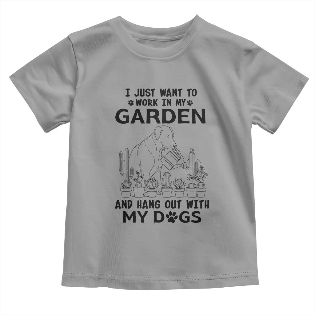 I Just Want To Garden And Hangout With My Dog Toddler T Shirt Gardener Gift - Wonder Print Shop