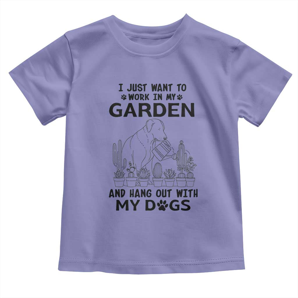 I Just Want To Garden And Hangout With My Dog Toddler T Shirt Gardener Gift - Wonder Print Shop