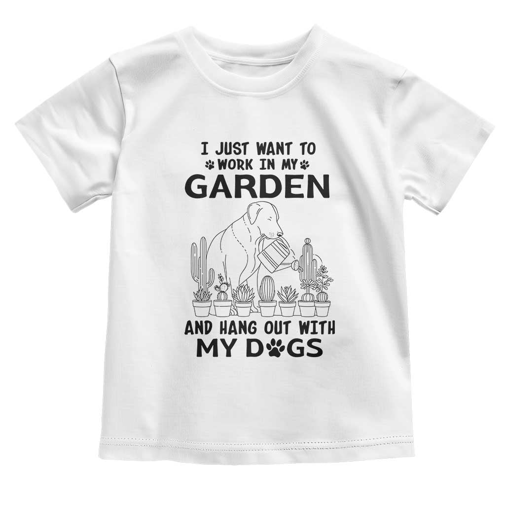 I Just Want To Garden And Hangout With My Dog Toddler T Shirt Gardener Gift - Wonder Print Shop