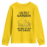 I Just Want To Garden And Hangout With My Dog Youth Sweatshirt Gardener Gift - Wonder Print Shop