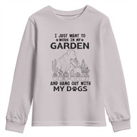 I Just Want To Garden And Hangout With My Dog Youth Sweatshirt Gardener Gift - Wonder Print Shop