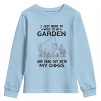 I Just Want To Garden And Hangout With My Dog Youth Sweatshirt Gardener Gift - Wonder Print Shop