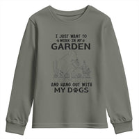 I Just Want To Garden And Hangout With My Dog Youth Sweatshirt Gardener Gift - Wonder Print Shop