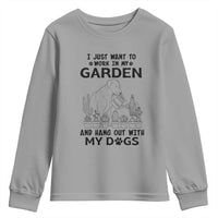 I Just Want To Garden And Hangout With My Dog Youth Sweatshirt Gardener Gift - Wonder Print Shop