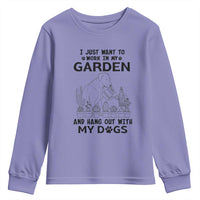 I Just Want To Garden And Hangout With My Dog Youth Sweatshirt Gardener Gift - Wonder Print Shop