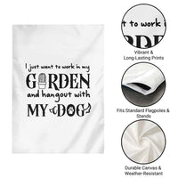 Gardener Dog Lover Gift Garden Flag I Just Want To Garden And Hangout With My Dog - Wonder Print Shop