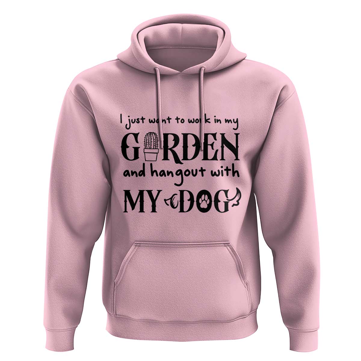 Gardener Dog Lover Gift Hoodie I Just Want To Garden And Hangout With My Dog - Wonder Print Shop