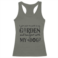 Gardener Dog Lover Gift Racerback Tank Top I Just Want To Garden And Hangout With My Dog - Wonder Print Shop