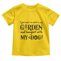 Gardener Dog Lover Gift Toddler T Shirt I Just Want To Garden And Hangout With My Dog - Wonder Print Shop
