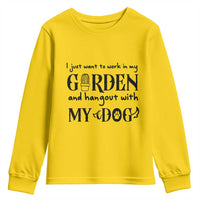Gardener Dog Lover Gift Youth Sweatshirt I Just Want To Garden And Hangout With My Dog - Wonder Print Shop