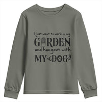 Gardener Dog Lover Gift Youth Sweatshirt I Just Want To Garden And Hangout With My Dog - Wonder Print Shop