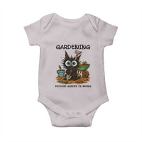 Gardening Because Murder Is Wrong Baby Onesie Funny Black Cat Gardener Gift - Wonder Print Shop