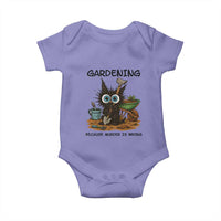 Gardening Because Murder Is Wrong Baby Onesie Funny Black Cat Gardener Gift - Wonder Print Shop