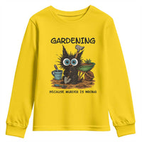 Gardening Because Murder Is Wrong Youth Sweatshirt Funny Black Cat Gardener Gift - Wonder Print Shop