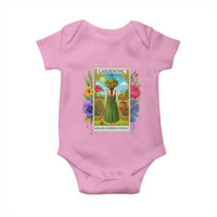 Funny Gardening Because Murder Is Wrong Baby Onesie Garden Girl Floral Tarot Graphic - Wonder Print Shop