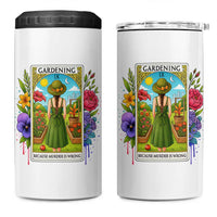 Funny Gardening Because Murder Is Wrong 4 in 1 Can Cooler Tumbler Garden Girl Floral Tarot Graphic - Wonder Print Shop