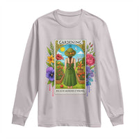 Funny Gardening Because Murder Is Wrong Long Sleeve Shirt Garden Girl Floral Tarot Graphic - Wonder Print Shop