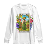 Funny Gardening Because Murder Is Wrong Long Sleeve Shirt Garden Girl Floral Tarot Graphic - Wonder Print Shop