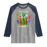 Funny Gardening Because Murder Is Wrong Raglan Shirt Garden Girl Floral Tarot Graphic - Wonder Print Shop