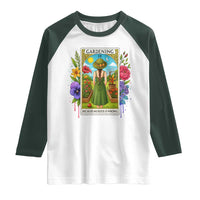 Funny Gardening Because Murder Is Wrong Raglan Shirt Garden Girl Floral Tarot Graphic - Wonder Print Shop
