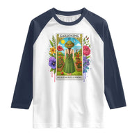 Funny Gardening Because Murder Is Wrong Raglan Shirt Garden Girl Floral Tarot Graphic - Wonder Print Shop