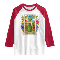 Funny Gardening Because Murder Is Wrong Raglan Shirt Garden Girl Floral Tarot Graphic - Wonder Print Shop