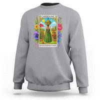 Funny Gardening Because Murder Is Wrong Sweatshirt Garden Girl Floral Tarot Graphic - Wonder Print Shop