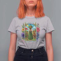 Funny Gardening Because Murder Is Wrong T Shirt For Women Garden Girl Floral Tarot Graphic - Wonder Print Shop
